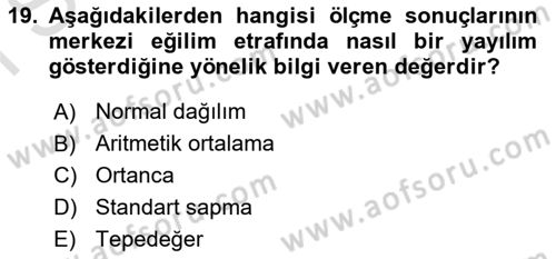 Sosyal Bilimlerde Araştırma Yöntemleri Dersi 2022 - 2023 Yılı (Final) Dönem Sonu Sınav Soruları 19. Soru