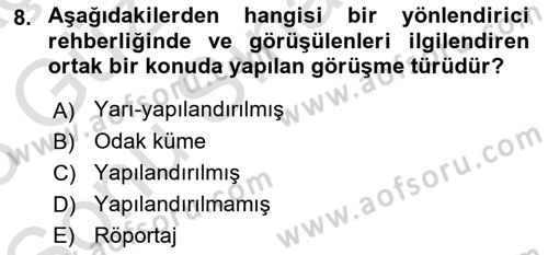 Sosyal Bilimlerde Araştırma Yöntemleri Dersi 2022 - 2023 Yılı (Final) Dönem Sonu Sınav Soruları 8. Soru