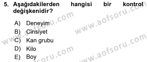 Sosyal Bilimlerde Araştırma Yöntemleri Dersi 2024 - 2025 Yılı (Final) Dönem Sonu Sınav Soruları 5. Soru