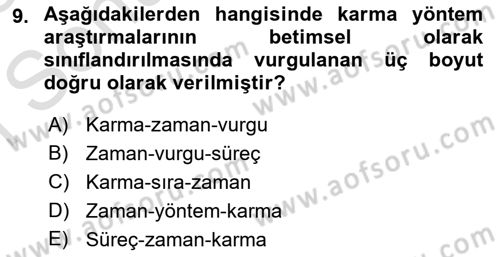 Sosyal Bilimlerde Araştırma Yöntemleri Dersi 2024 - 2025 Yılı (Final) Dönem Sonu Sınav Soruları 9. Soru
