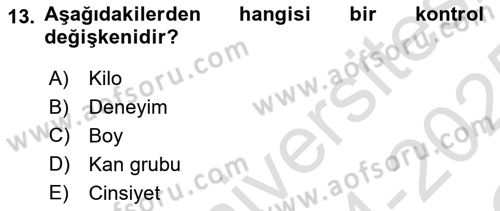 Sosyal Bilimlerde Araştırma Yöntemleri Dersi 2024 - 2025 Yılı Yaz Okulu Sınav Soruları 13. Soru