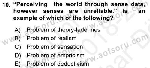 Research Methods Dersi 2018 - 2019 Yılı (Vize) Ara Sınav Soruları 10. Soru
