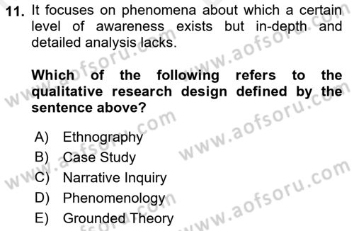 Research Methods Dersi 2018 - 2019 Yılı (Vize) Ara Sınav Soruları 11. Soru