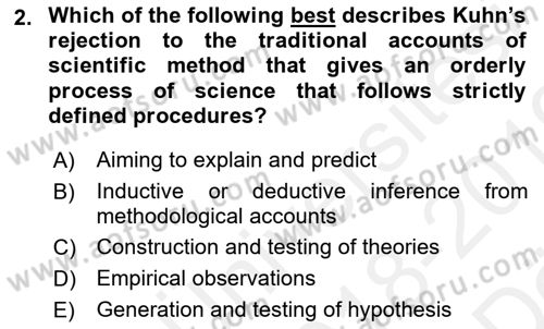 Research Methods Dersi 2018 - 2019 Yılı (Vize) Ara Sınav Soruları 2. Soru
