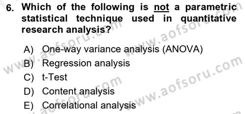 Research Methods Dersi 2018 - 2019 Yılı (Vize) Ara Sınav Soruları 6. Soru