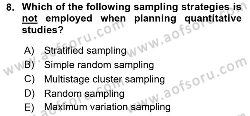 Research Methods Dersi 2018 - 2019 Yılı (Vize) Ara Sınav Soruları 8. Soru
