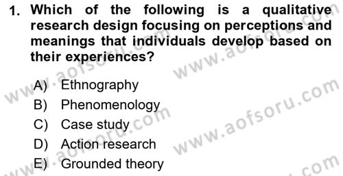 Research Methods Dersi 2018 - 2019 Yılı (Final) Dönem Sonu Sınavı 1. Soru