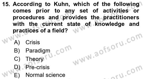 Research Methods Dersi 2020 - 2021 Yılı Yaz Okulu Sınav Soruları 15. Soru