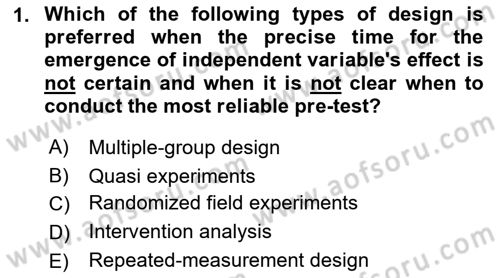 Research Methods Dersi 2021 - 2022 Yılı (Vize) Ara Sınav Soruları 1. Soru