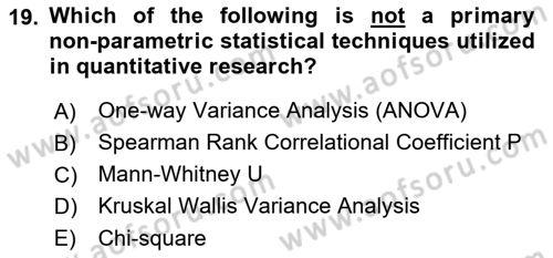 Research Methods Dersi 2021 - 2022 Yılı (Vize) Ara Sınav Soruları 19. Soru
