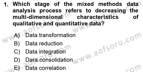 Research Methods Dersi 2021 - 2022 Yılı (Final) Dönem Sonu Sınav Soruları 1. Soru
