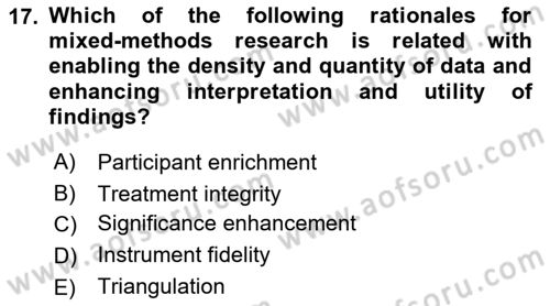 Research Methods Dersi 2021 - 2022 Yılı (Final) Dönem Sonu Sınav Soruları 17. Soru
