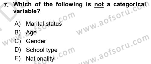 Research Methods Dersi 2021 - 2022 Yılı (Final) Dönem Sonu Sınav Soruları 7. Soru