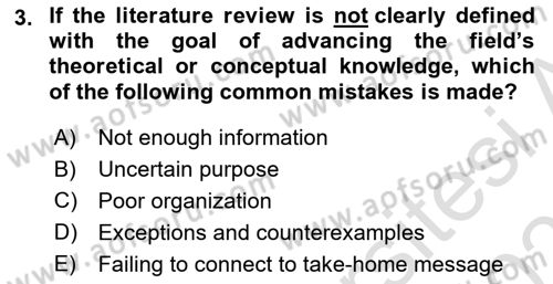 Research Methods Dersi 2022 - 2023 Yılı Yaz Okulu Sınav Soruları 3. Soru