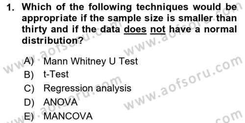 Research Methods Dersi 2023 - 2024 Yılı (Vize) Ara Sınav Soruları 1. Soru