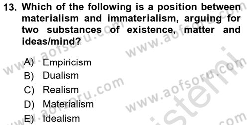 Research Methods Dersi 2023 - 2024 Yılı (Vize) Ara Sınav Soruları 13. Soru