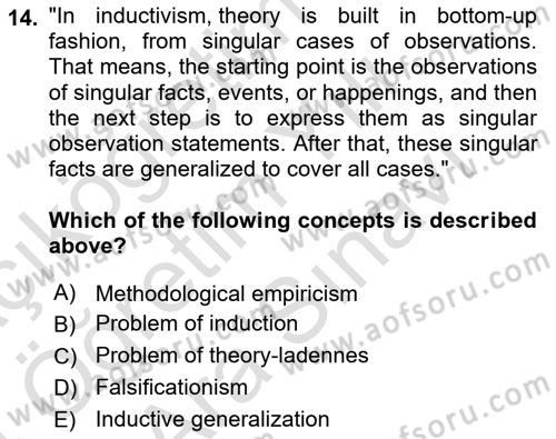 Research Methods Dersi 2023 - 2024 Yılı (Vize) Ara Sınav Soruları 14. Soru