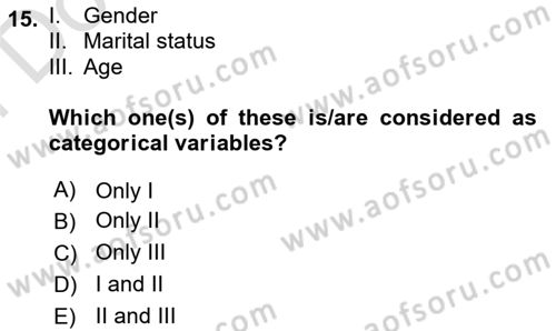Research Methods Dersi 2023 - 2024 Yılı (Final) Dönem Sonu Sınav Soruları 15. Soru