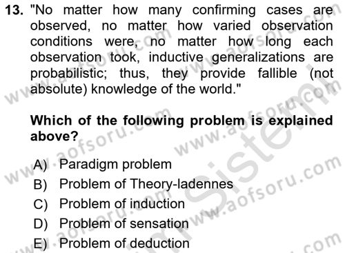 Research Methods Dersi 2024 - 2025 Yılı (Vize) Ara Sınav Soruları 13. Soru
