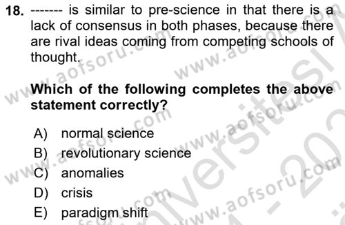 Research Methods Dersi 2024 - 2025 Yılı (Vize) Ara Sınav Soruları 18. Soru