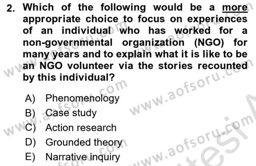 Research Methods Dersi 2024 - 2025 Yılı (Vize) Ara Sınav Soruları 2. Soru