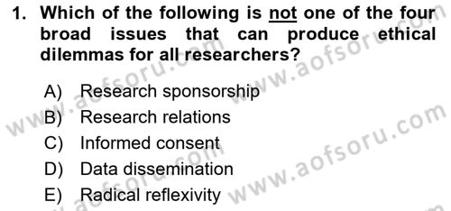 Research Methods Dersi 2024 - 2025 Yılı (Final) Dönem Sonu Sınav Soruları 1. Soru