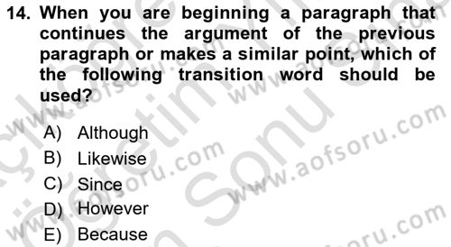 Research Methods Dersi 2024 - 2025 Yılı (Final) Dönem Sonu Sınav Soruları 14. Soru