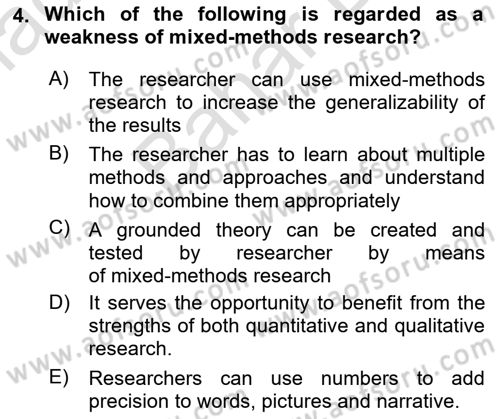 Research Methods Dersi 2024 - 2025 Yılı (Final) Dönem Sonu Sınav Soruları 4. Soru