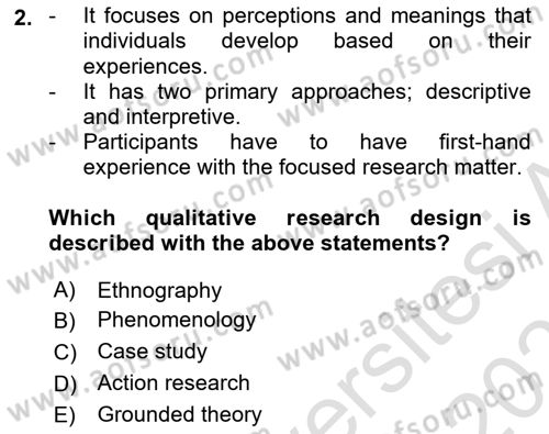 Research Methods Dersi 2025 - 2026 Yılı (Vize) Ara Sınav Soruları 2. Soru