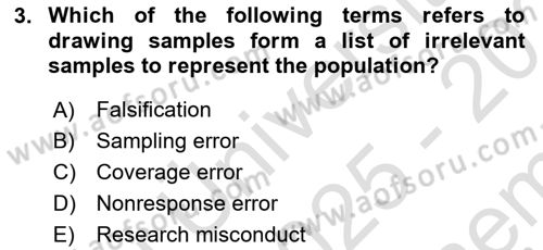 Research Methods Dersi 2025 - 2026 Yılı (Final) Dönem Sonu Sınav Soruları 3. Soru