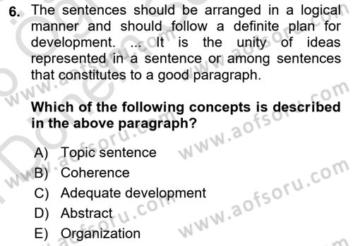 Research Methods Dersi 2025 - 2026 Yılı (Final) Dönem Sonu Sınav Soruları 6. Soru