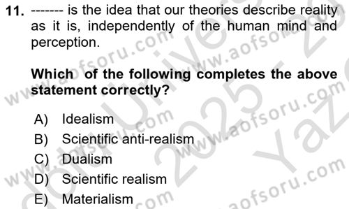Research Methods Dersi 2025 - 2026 Yılı Yaz Okulu Sınav Soruları 11. Soru