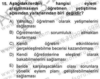 Bilimsel Araştırma Yöntemleri Dersi 2013 - 2014 Yılı (Vize) Ara Sınav Soruları 15. Soru