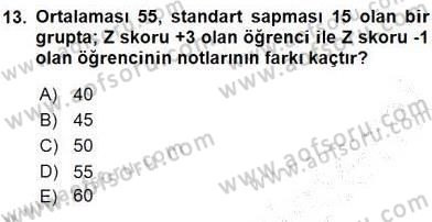 Bilimsel Araştırma Yöntemleri Dersi 2015 - 2016 Yılı (Final) Dönem Sonu Sınav Soruları 13. Soru