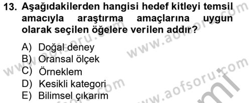 Uluslararası İlişkilerde Araştırma Yöntemleri Dersi 2012 - 2013 Yılı (Vize) Ara Sınav Soruları 13. Soru