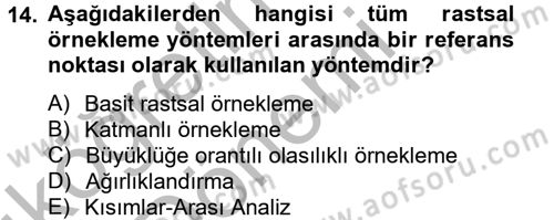 Uluslararası İlişkilerde Araştırma Yöntemleri Dersi 2012 - 2013 Yılı (Vize) Ara Sınavı 14. Soru