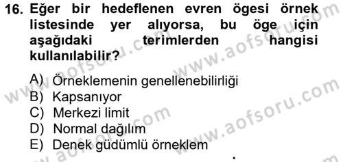 Uluslararası İlişkilerde Araştırma Yöntemleri Dersi 2012 - 2013 Yılı (Vize) Ara Sınavı 16. Soru