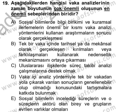 Uluslararası İlişkilerde Araştırma Yöntemleri Dersi 2012 - 2013 Yılı (Vize) Ara Sınav Soruları 19. Soru