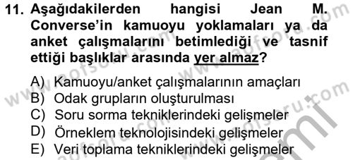 Uluslararası İlişkilerde Araştırma Yöntemleri Dersi 2012 - 2013 Yılı (Final) Dönem Sonu Sınav Soruları 11. Soru