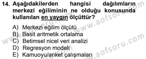 Uluslararası İlişkilerde Araştırma Yöntemleri Dersi 2012 - 2013 Yılı (Final) Dönem Sonu Sınav Soruları 14. Soru