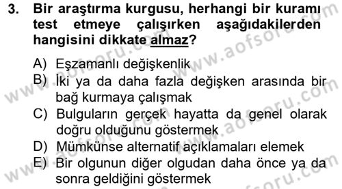 Uluslararası İlişkilerde Araştırma Yöntemleri Dersi 2012 - 2013 Yılı (Final) Dönem Sonu Sınav Soruları 3. Soru