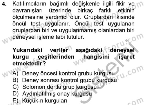 Uluslararası İlişkilerde Araştırma Yöntemleri Dersi 2012 - 2013 Yılı (Final) Dönem Sonu Sınav Soruları 4. Soru
