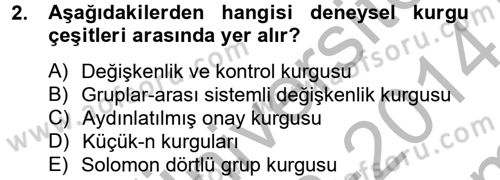 Uluslararası İlişkilerde Araştırma Yöntemleri Dersi 2013 - 2014 Yılı (Final) Dönem Sonu Sınav Soruları 2. Soru