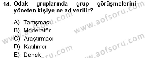 Uluslararası İlişkilerde Araştırma Yöntemleri Dersi 2013 - 2014 Yılı Tek Ders Sınav Soruları 14. Soru