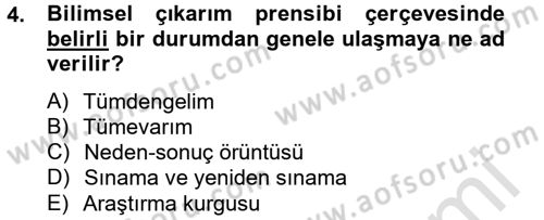 Uluslararası İlişkilerde Araştırma Yöntemleri Dersi 2013 - 2014 Yılı Tek Ders Sınav Soruları 4. Soru