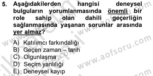 Uluslararası İlişkilerde Araştırma Yöntemleri Dersi 2013 - 2014 Yılı Tek Ders Sınav Soruları 5. Soru