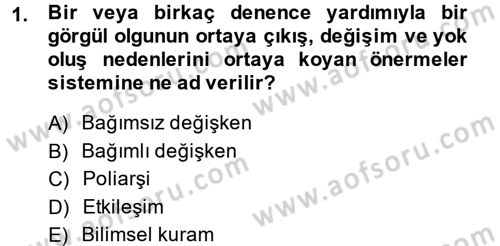 Uluslararası İlişkilerde Araştırma Yöntemleri Dersi 2014 - 2015 Yılı (Vize) Ara Sınav Soruları 1. Soru
