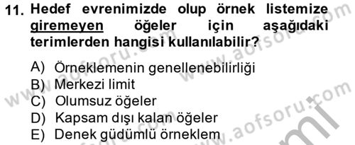 Uluslararası İlişkilerde Araştırma Yöntemleri Dersi 2014 - 2015 Yılı (Vize) Ara Sınav Soruları 11. Soru