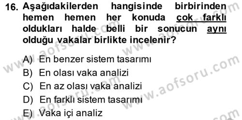 Uluslararası İlişkilerde Araştırma Yöntemleri Dersi 2014 - 2015 Yılı (Vize) Ara Sınav Soruları 16. Soru