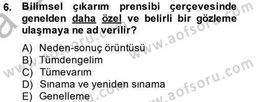 Uluslararası İlişkilerde Araştırma Yöntemleri Dersi 2014 - 2015 Yılı (Vize) Ara Sınav Soruları 6. Soru